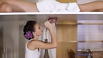 Massage Rooms Petite Russian babe Kate Rich glory hole cock massage