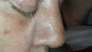 Girlfriend swallowing my hard shaved schlong