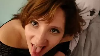 Jizz dumpster swallows master's wang for a messy sperm shot