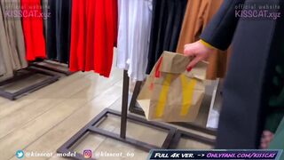 Swallowing for BigMac - Risky Public Sex in Fitting Room