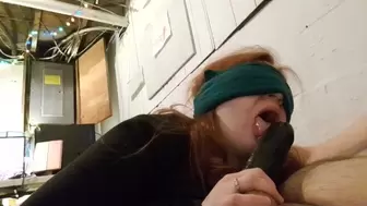 Redheaded ex-wife licks enormous BBC dick sleeve for the first time