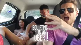 SQUIRTING AND SWALLOWING ON AN UBER! CUMS ON AND SWALLOW INCLUDED! WHATCH THE FIRST PART AS WELL!