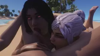 Insemination Curvy Babes on Beach | 3D Porn Naughty Life