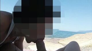 Chick Licks Dick in Public Beach and Gets Caught by Stranger - MissCreamy