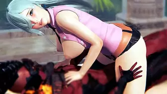 Elizabeth Liones and Demon Mounts Cowgirl Position Asian Cartoon 3d