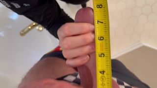 I Measure a Massive Wang and make him try not to Sperm!