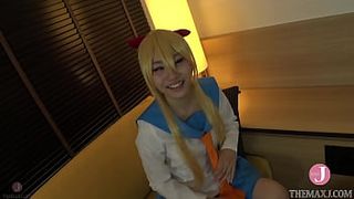 【Hentai Cosplay】 Sweet sch0ol uniform cosgirl gives fine lick job and make him finished by her hand! - Intro