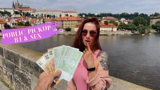 Czech Public Pickup Ginger Russian Tourist and Public ORAL SEX & Sex LeoKleo