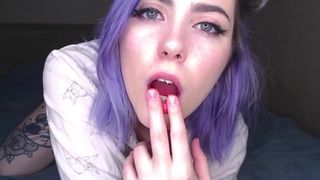 Whore talks to you sweetly while masturbating your dick POINT OF VIEW