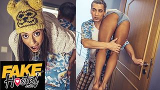 Fake Hostel - Slutty sex for fit Mauritius bitch with skinny behind and tight wet snatch