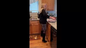 Deb Seduces Hubby with a Boot Job & Fucks Him in Her Black Suede Sugar Stealth Stiletto Boots & Black Stockings on a Sunday Afternoon 3