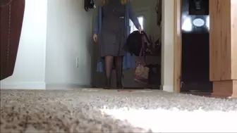 Home From Work & Horny Deb Seduces Hubby & Fucks Him in Her Gray Dress, Black Stockings & Gray Comfort Plus Pumps 2