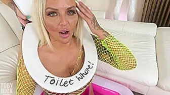 Louise Lee TOILET SKANK! PISS DRINKING ANAL QUEEN, rough PISS IN BUTT for Grace Lowdie - EATS SPUNK FROM BUM SQUAT! ATM ATOGA - PissVids