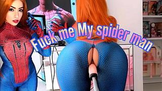 Mary Jane cosplay sweet massive rear-end red-head ORAL SEX AND FUCKING WITH THE SEX MACHINE