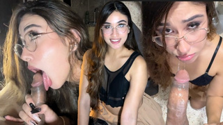 Huge booty gives me a deep throat and blows the milk as if it were honey