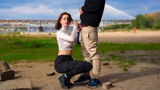 Public Sex Vlog: Deepthroat & unexpected snatch cream-pie
