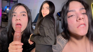 18 year cougar white chick deep throats me and I end up fucking that tight pink twat