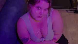 Oral sex compilations with jizz on charming face and giant boobs of hot BIG BEAUTIFUL WOMAN cutie