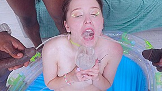 4on1 Insanely beautiful teen Akina Asmus will get a powerful