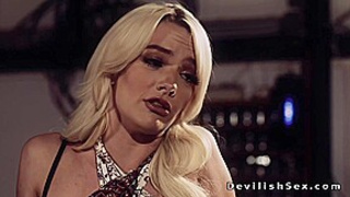 Mick Blue, Ryan Reid And Kenna James - Full-breasted Blondie In Dress Screwed In The Garage