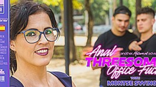 An Anal Threesome Office Fuck With Thick And Curvy Milf Monste Swinger