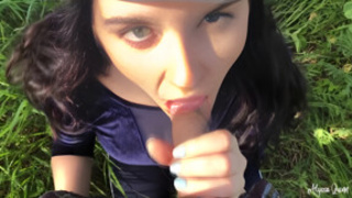 Alyssa Quinn In Cum Deep In My Throat Pov Blowjob In Nature