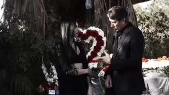 Goth girl Marley Brinx fucked at the funeral