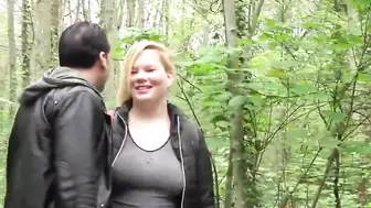 Busty bitch likes outdoor fuck with random guy