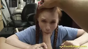 Tiny Ginger Teen Takes Colossal Cock in her Tight Shaven Pussy