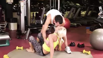 Delectable MILF fucks a fitness instructor and swallows cum