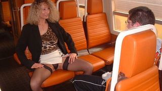 Virgin boy and nasty mom in train