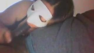 Omegle American masked blowjob