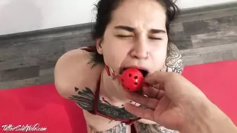 Naughty Slave Hard Fucked in Mouth and Cum on Face