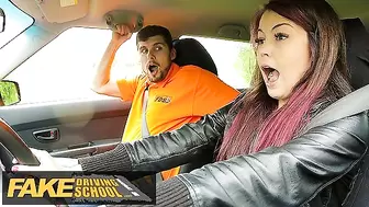 Fake Driving School Big Cock Instructor Bonnet Fucks and Licks Cute Learners Ass